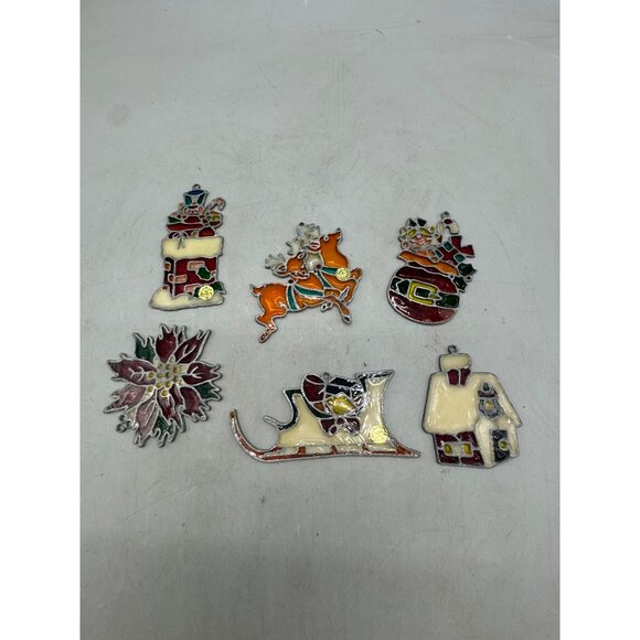 Handmade Christmas Set Of 6 Festive Christmas-Themed Stained Resin Ornament READ - Picture 8 of 10